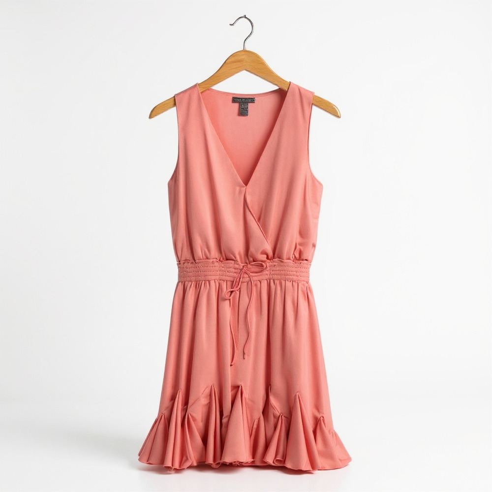 Love X Design Rose Petal Sleeveless Wrap Dress Ruffle Hem NWT